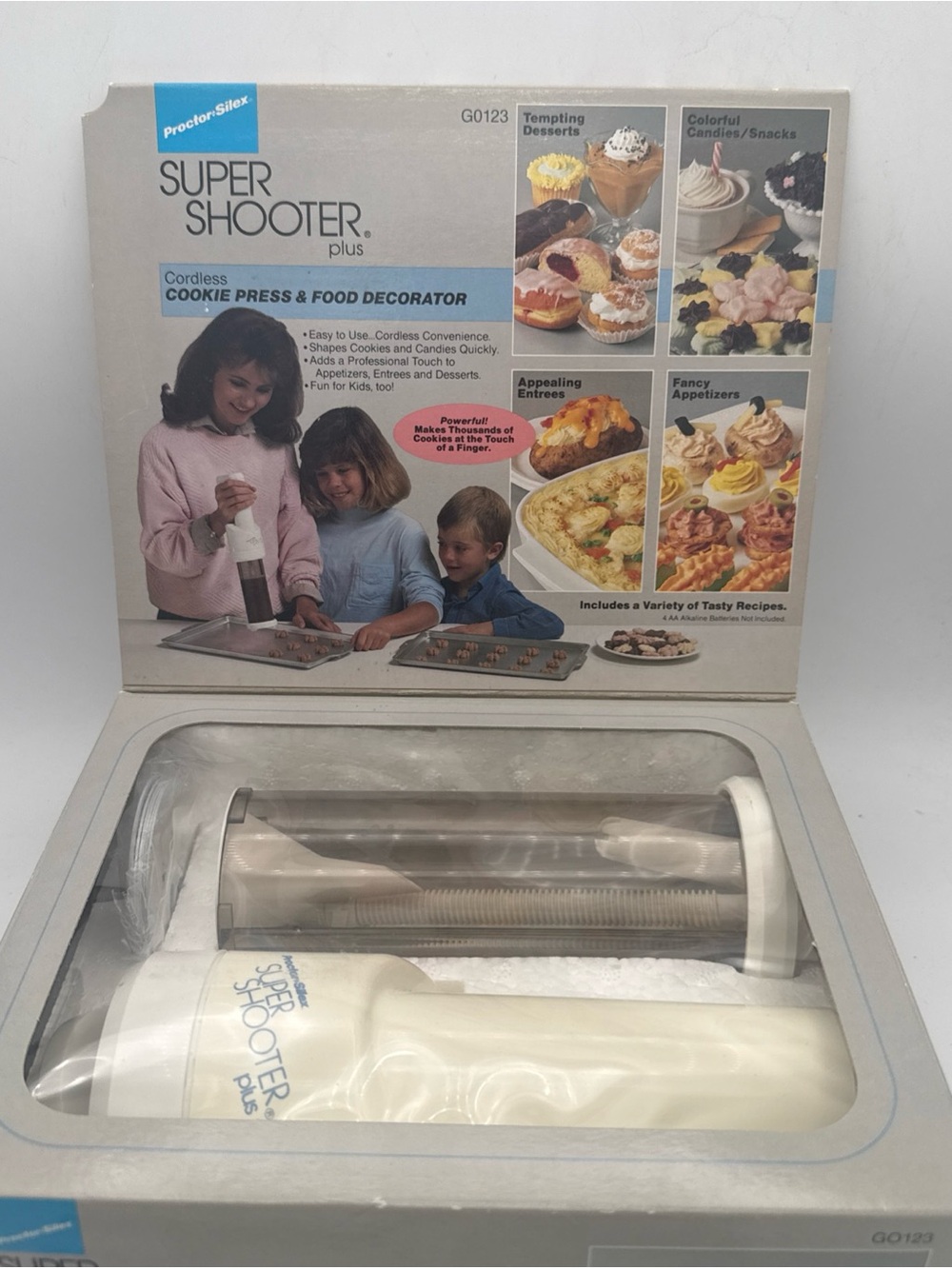 Proctor Silex Super Shooter Plus Cookie Press & Food Decorator 6 Discs  Cordless